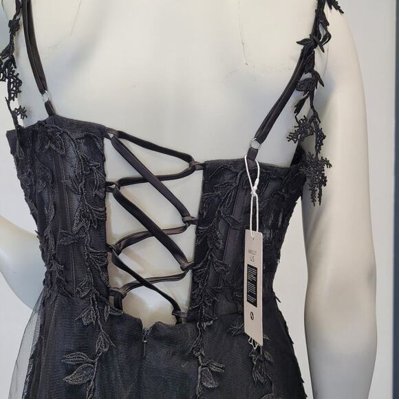 NWT Black Formal Gown Prom Dress Wedding Party Bridesmaid MOTB - Picture 11 of 15